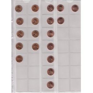 USA, group of 1 Cent 1954-59 & 2009 (19)