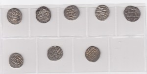 Group of Juchid, Golden Horde AR Dirham Sarai al-Jadida AH 748(1), AH 74(9) (2), Gulistan AH 75(3) (1), AH 753 (3), AH 7