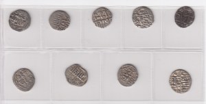 Group of Juchid, Golden Horde AR Dirham Sarai AH 737 (1), Saray al-Jadida AH (745), AH 747, AH 748 (2) (9)