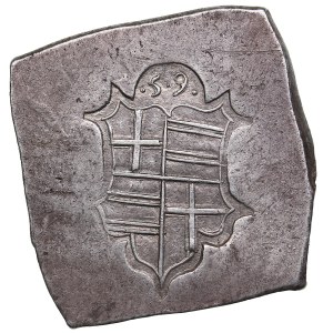 Livonian Order 1/2 Thaler Halbtalerklippe 1559, Wenden / Riga, Wilhelm von Fürstenberg (1557-1559) - NGC AU DETAILS