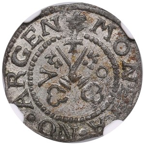 Free City of Riga 1 Schilling 1570 - NGC AU 58