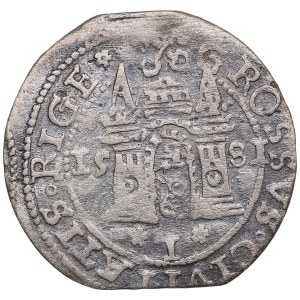 City of Riga under Polish rule, AR Grosz / Groschen 1581 - Stefan Batory (1576-1586)