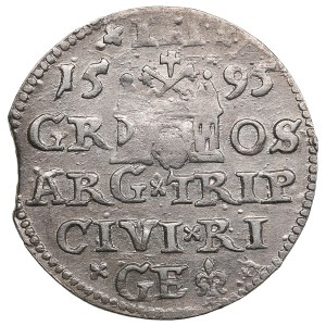 City of Riga under Polish rule, AR 3 Groszy (Trojak) 1595 - Sigismund III Vasa (1587-1632)