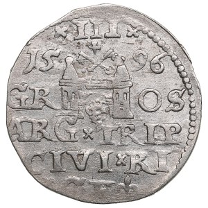 City of Riga under Polish rule, AR 3 Groszy (Trojak) 1596 - Sigismund III Vasa (1587-1632)