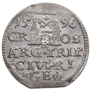 City of Riga under Polish rule, AR 3 Groszy (Trojak) 1596 - Sigismund III Vasa (1587-1632)
