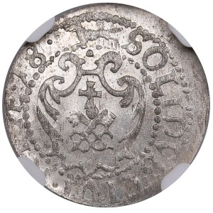 City of Riga under Polish rule, BI Schilling / Solidus 1618 - Sigismund III Vasa (1587-1632) - NGC MS 65