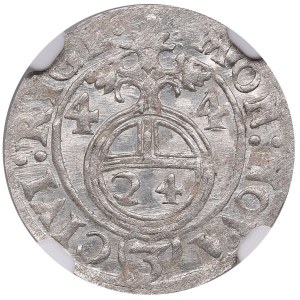 City of Riga under Swedish rule, AR Dreipölker (1⁄24 Thaler) 1644 - Christina (1632-1654) - NGC MS 64