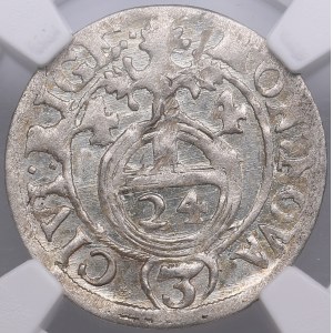 City of Riga under Swedish rule, AR Dreipölker (1⁄24 Thaler) 1644 - Christina (1632-1654) - NGC MS 64