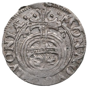 Duchy of Livonia (Riga) AR Dreipölker (1⁄24 Thaler) 1647 - Christina (1632-1654)