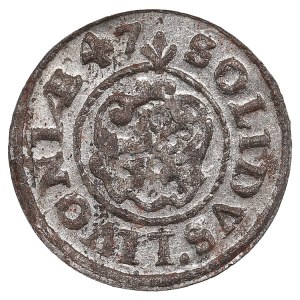 Duchy of Livonia (Riga) BI Schilling / Solidus 1647 - Christina (1632-1654)