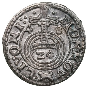 Duchy of Livonia (Riga) AR Dreipölker (1⁄24 Thaler) 1648 - Christina (1632-1654)