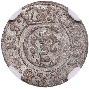 Duchy of Livonia (Riga) BI Schilling / Solidus 1651 - Christina (1632-1654) - NGC MS 62
