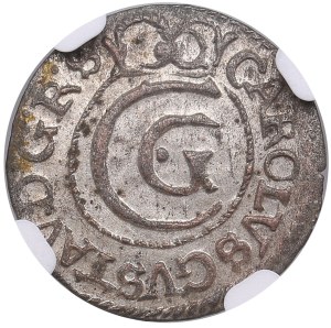 Duchy of Livonia (Riga) BI Schilling / Solidus 1654 - Karl X Gustav (1654-1660) - NGC MS 63