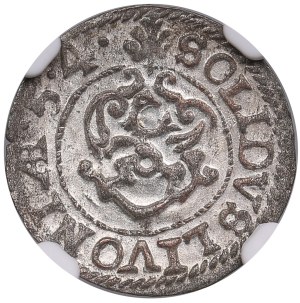Duchy of Livonia (Riga) BI Schilling / Solidus 1654 - Karl X Gustav (1654-1660) - NGC MS 63