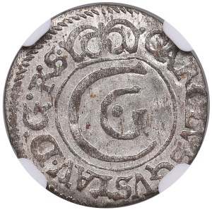 City of Riga under Swedish rule, BI Schilling / Solidus 1657 - Karl X Gustav (1654-1660) - NGC MS 62
