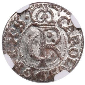City of Riga under Swedish rule, BI Schilling / Solidus 1665 - Karl XI (1660-1697) - NGC MS 64