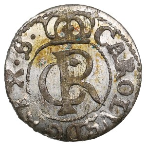 Duchy of Livonia (Riga) BI Schilling / Solidus 1665 - Karl XI (1660-1697)
