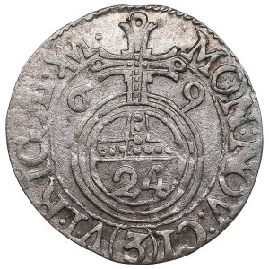 City of Riga under Swedish rule, AR Dreipölker (1⁄24 Thaler) 1669 - Karl XI (1660-1697)