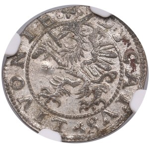 Duchy of Livonia (Dahlen) 1 Schilling 1572 - Jan Chodkiewicz (1566-1578) - NGC AU 55