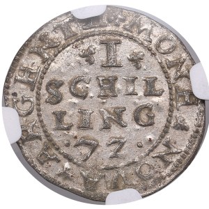 Duchy of Livonia (Dahlen) 1 Schilling 1572 - Jan Chodkiewicz (1566-1578) - NGC AU 55