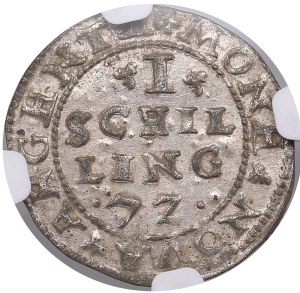 Duchy of Livonia (Dahlen) 1 Schilling 1572 - Jan Chodkiewicz (1566-1578) - NGC AU 55