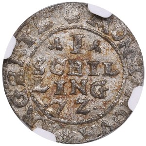 Duchy of Livonia (Dahlen) 1 Schilling 1572 - Jan Chodkiewicz (1566-1578) - NGC MS 61