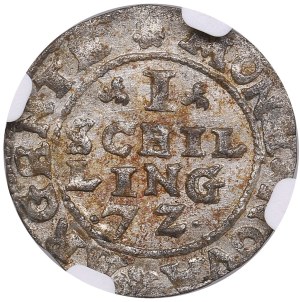 Duchy of Livonia (Dahlen) 1 Schilling 1572 - Jan Chodkiewicz (1566-1578) - NGC MS 61