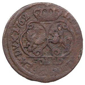 Duchy of Courland and Semigallia (Mitau) 1 Schilling / Solidus 1762 - Carl of Saxony (1758-1763)