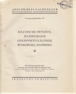 HESS NACHF., A., Frankfurt am Main, Auction of January 28, 1930, etc., Frankfurt/Main.
