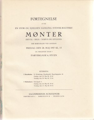 SAGFORERNES AUKTIONER, Copenhagen, Auction of May 28, 1937, etc.