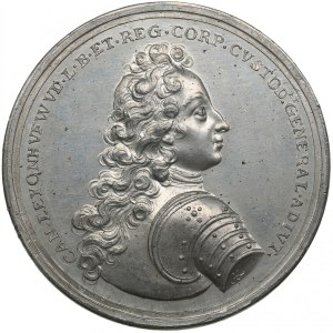 Sweden (Related to Russia & Estonia) Tin-Alloy Medal 1700 - Death of Adjutant General Knut Leijonhufvud at the Battle of