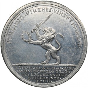 Sweden (Related to Russia & Estonia) Tin-Alloy Medal 1700 - Death of Adjutant General Knut Leijonhufvud at the Battle of