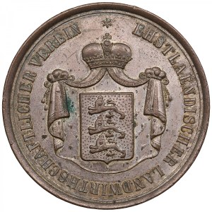 Estonia (Russia) Bronze (Silvered) Prize Medal ND (ca. 1900) - Estonian Agricultural Society - Nicholas II (1894-1917)