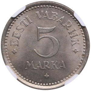 Estonia (Berlin) 5 Marka 1922 - NGC MS 64