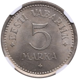 Estonia (Berlin) 5 Marka 1922 - NGC MS 64