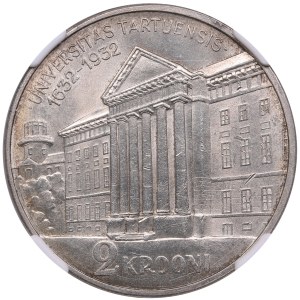 Estonia 2 Krooni 1932 - Tartu University - NGC MS 63