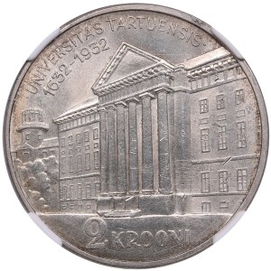 Estonia 2 Krooni 1932 - Tartu University - NGC MS 63