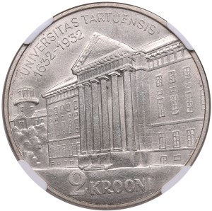 Estonia 2 Krooni 1932 - Tartu University - NGC MS 63