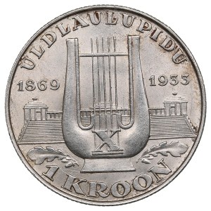 Estonia 1 Kroon 1933 - Song Festival - Tall V