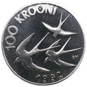 Estonia (Royal Mint, Liantrisant) 100 Krooni 1992 - Monetary Reform