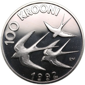 Estonia (Royal Mint, Llantrisant) 100 Krooni 1992 - Monetary Reform