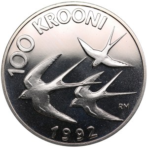 Estonia (Royal Mint, Llantrisant) 100 Krooni 1992 - Monetary Reform