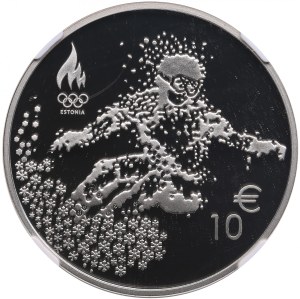Estonia (Vilnius Mint) 10 Euros 2018 - Pyeongchang Olympics - NGC PF 70 ULTRA CAMEO