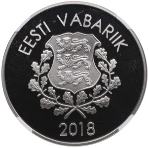 Estonia (Vilnius Mint) 10 Euros 2018 - Pyeongchang Olympics - NGC PF 70 ULTRA CAMEO