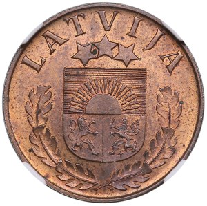 Latvia (Riga) 2 Santimi 1937 - NGC MS 63 RB