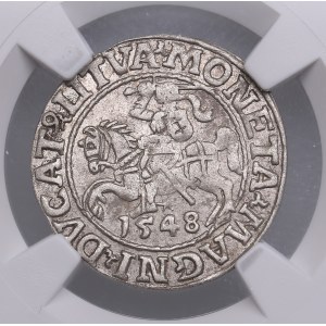 Lithuania, Grand Duchy (Vilnius) AR ½ Groat / Półgrosz 1548 - Sigismund II Augustus (1544-1572) - NGC AU 55