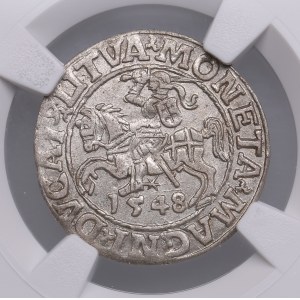 Lithuania, Grand Duchy (Vilnius) AR ½ Groat / Półgrosz 1548 - Sigismund II Augustus (1544-1572) - NGC AU 55