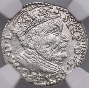Lithuania, Grand Duchy (Vilnius) AR 3 Groszy (Trojak) 1585 - Stefan Batory (1576-1586) - NGC MS 61