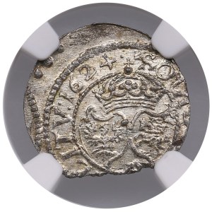 Polish-Lithuanian Commonwealth (Vilnius) BI Schilling / Szelag 1624 - Sigismund III Vasa (1587-1632) - NGC MS 64
