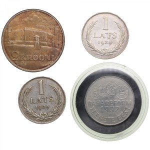 Group of Estonian & Latvian coins and token (4)